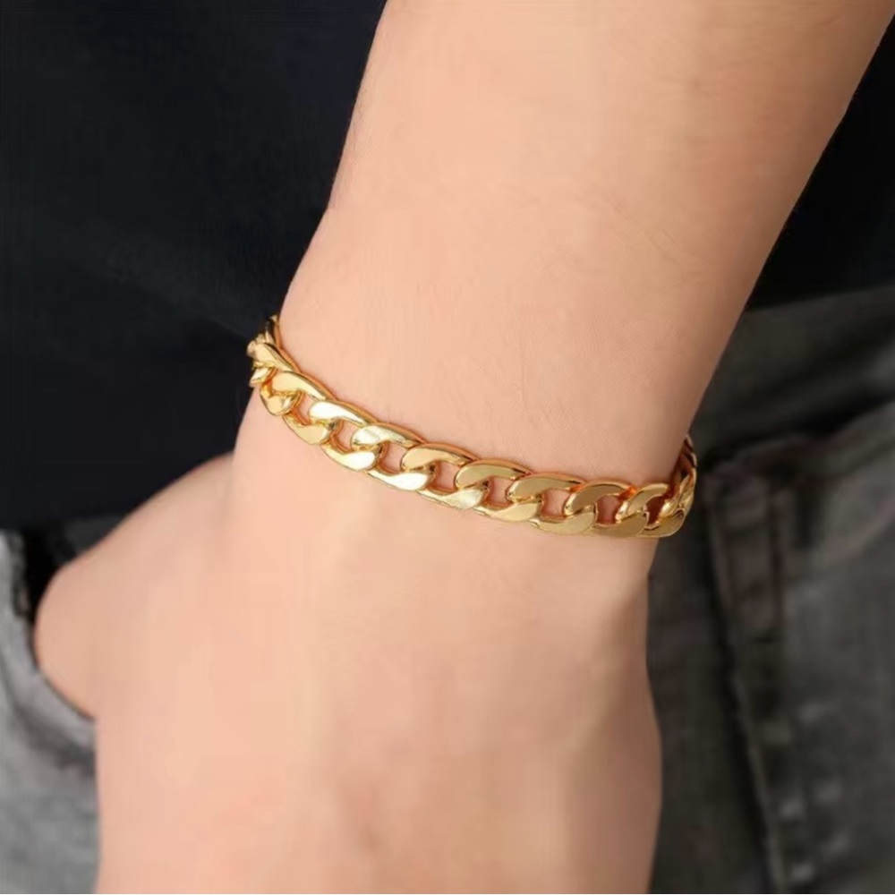 18k Gold Plated Cuban Chain Classic Bracelet